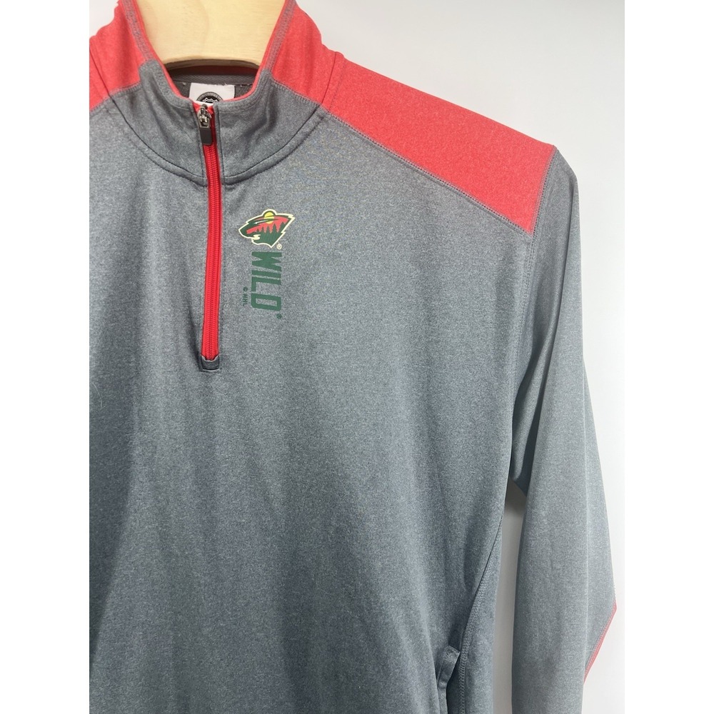 NHL Minnesota Wild Hockey 1/4 Zip Pullover Mens XL Lightweight Performance